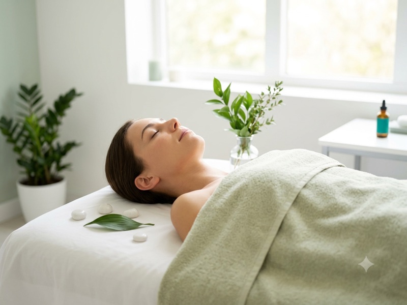 Relaxation massage on the neck and shoulders